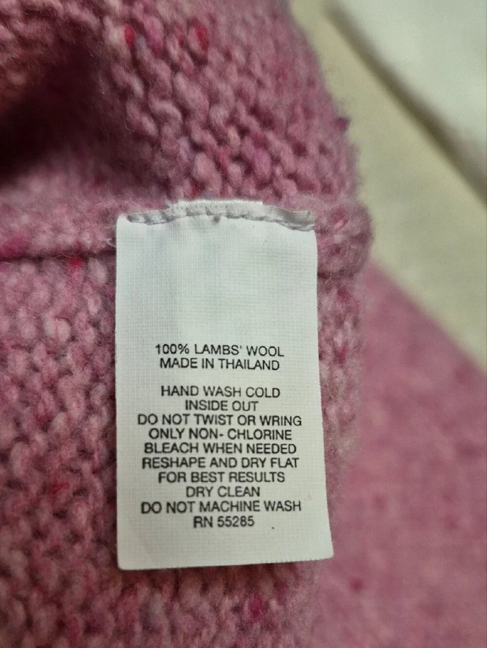 Express Pink Crewneck Sweater - Textured Knit 100% Lambs Wool M